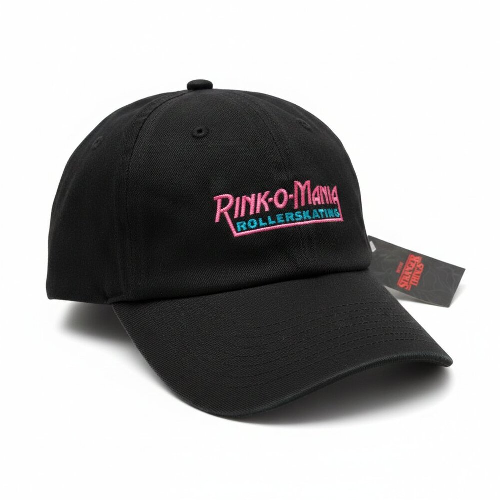 Stranger Things Netflix Strapback Hat Cap Black Embroidered - Rink-o-mania